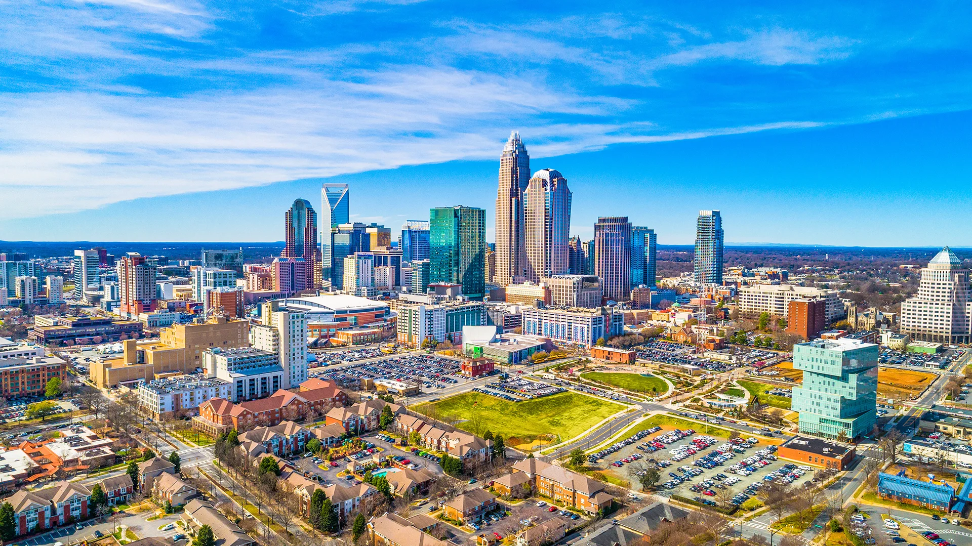 nicely stylized image of downtown charlotte from a neighboring web design agency