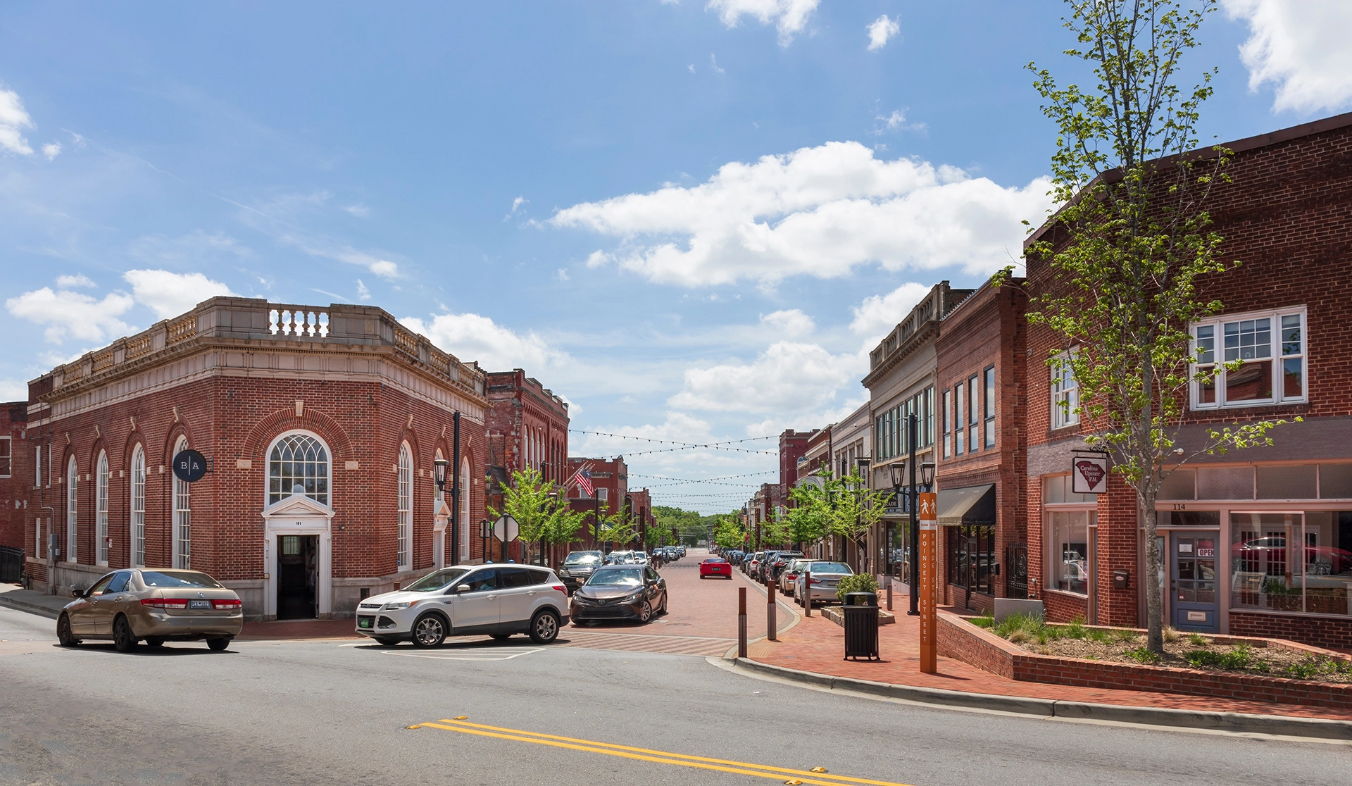 South Carolina web design agency displays image of downtown greer sc