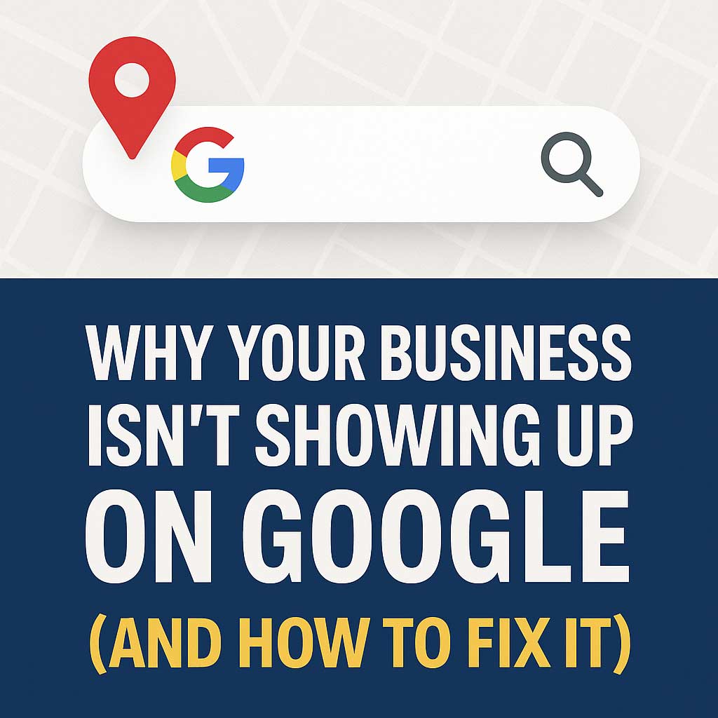 image for why your business isn't showing up on google blog post by Carson digital marketing