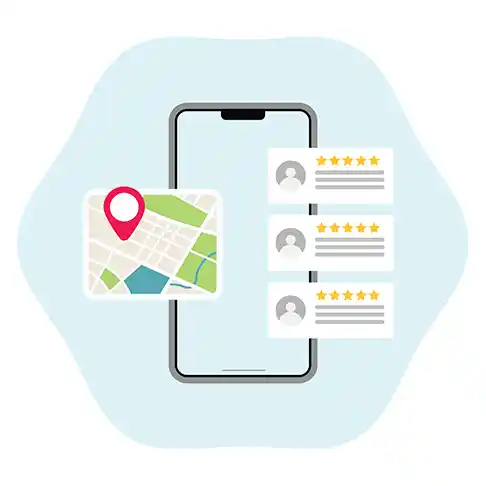 graphic representing a business listing on google maps search results